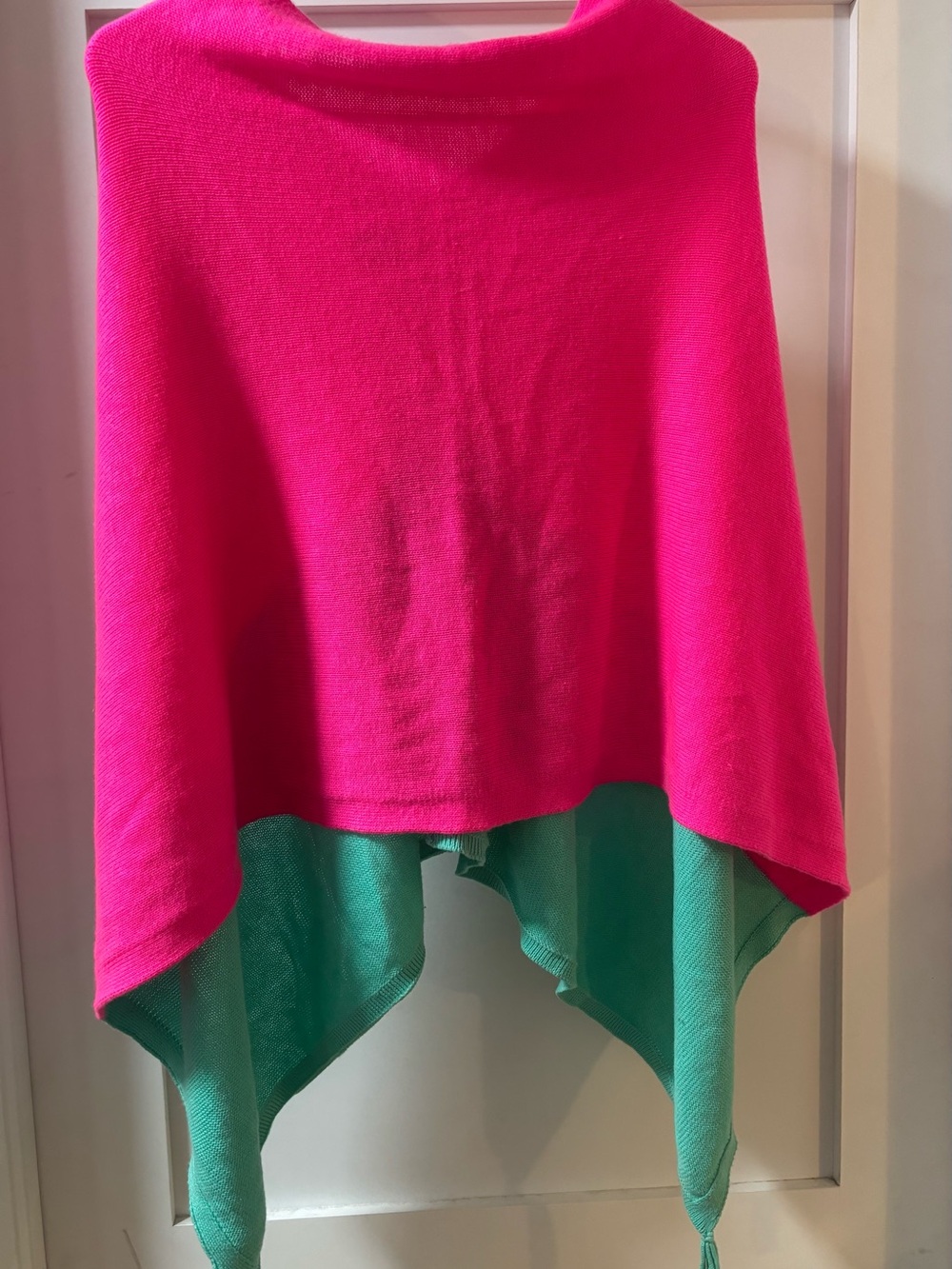 Lilly Pulitzer Hot Pink with Green Asymmetrical Knit poncho